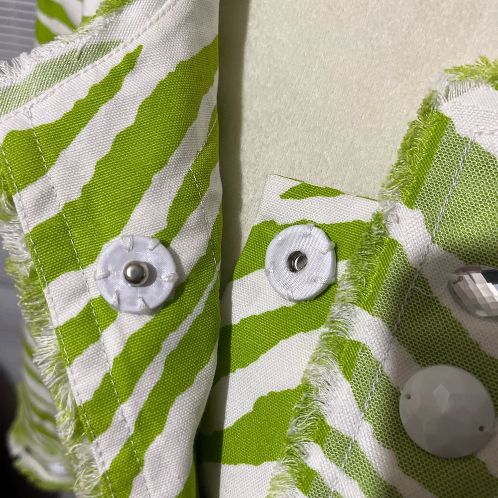 Berek Size Xl Lime Green & White Zebra Cotton Bea… - image 3